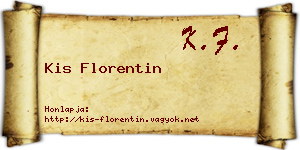 Kis Florentin névjegykártya